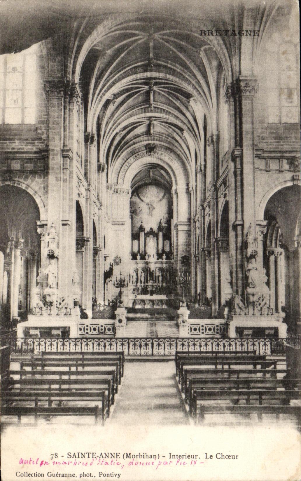 CPA Sainte Anne Interieur the Chorus Organ