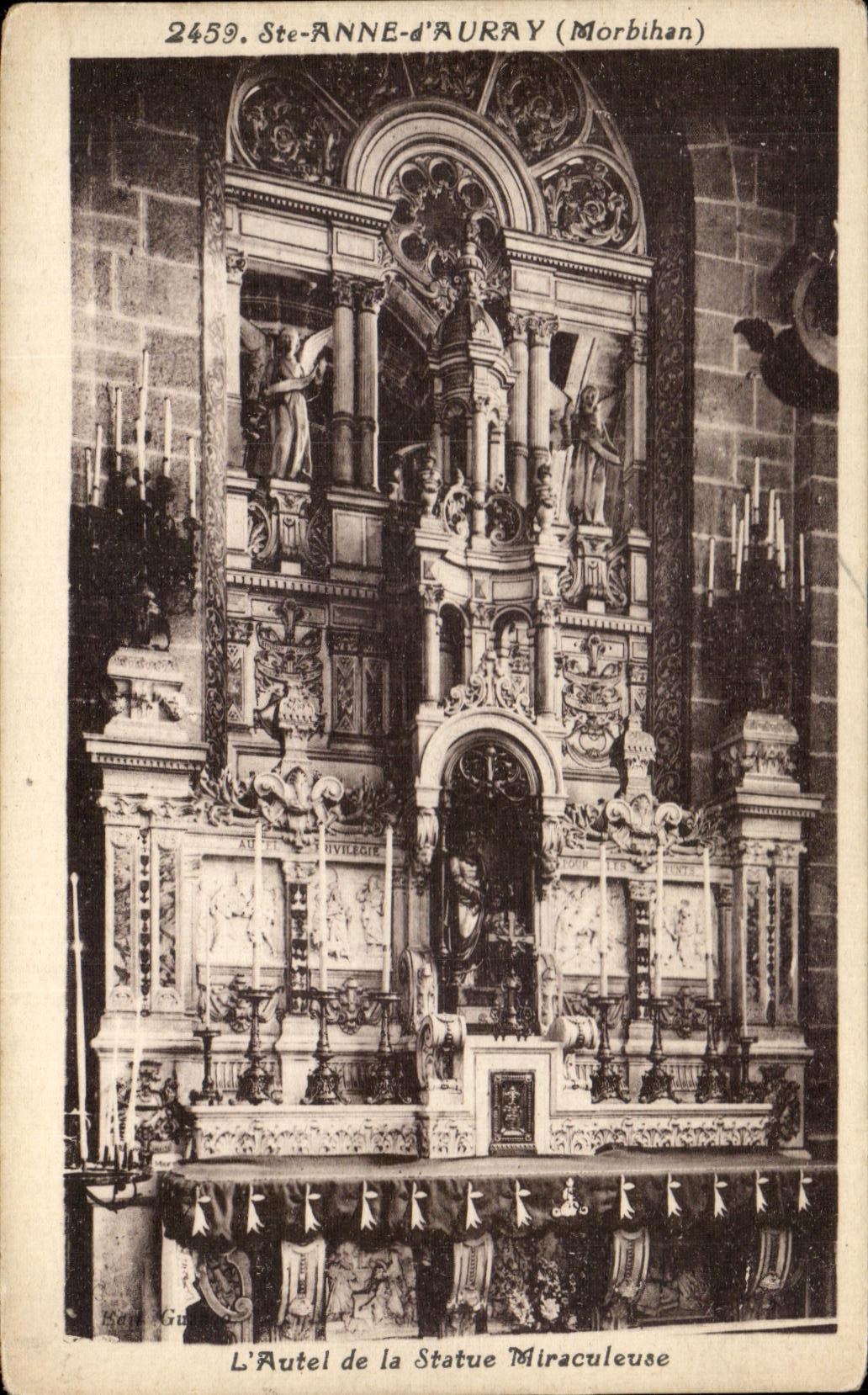 CPA Anne Auray Furnace bridge of Statue Miraculous