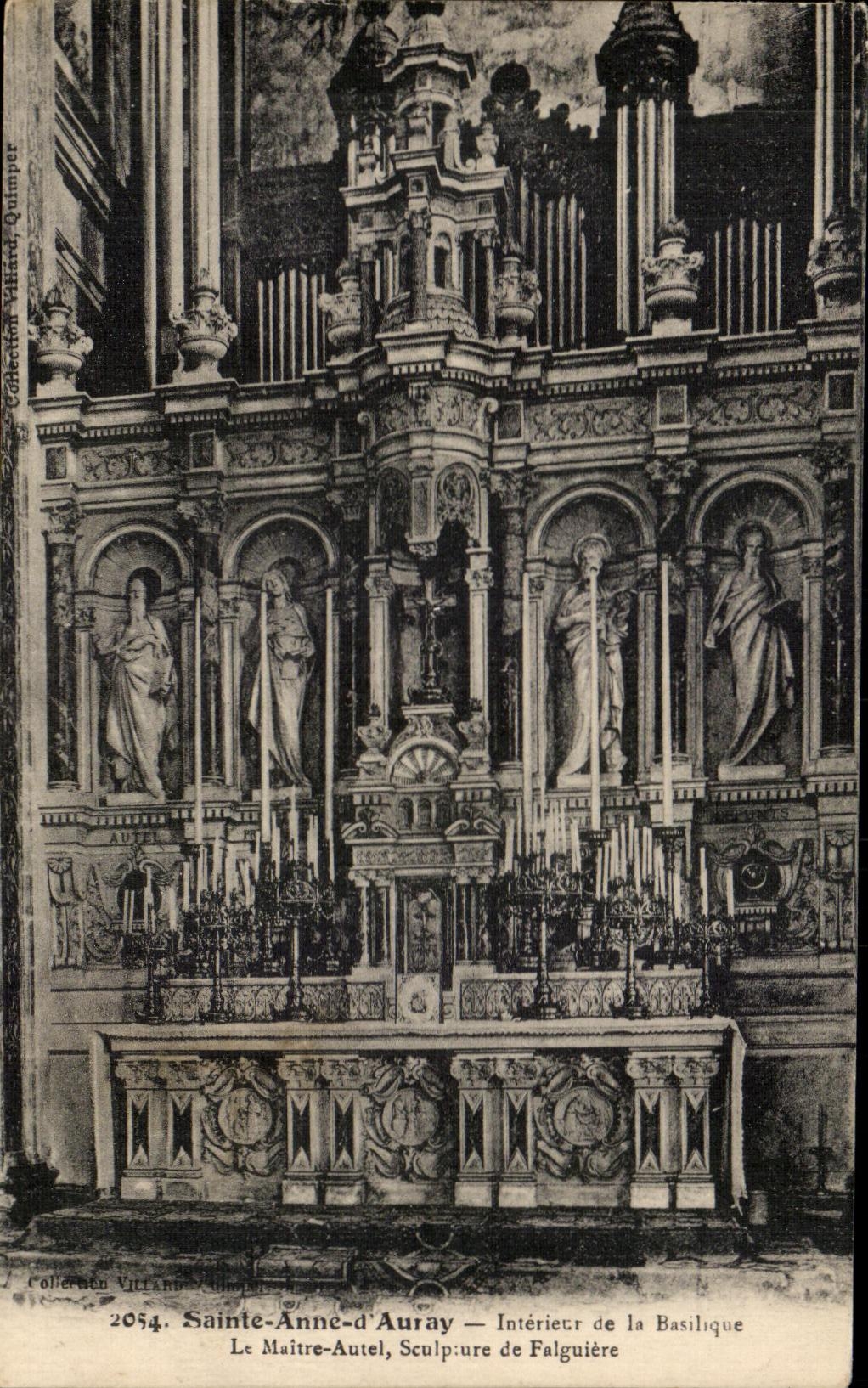 CPA Sainte Anne Auray Interietr of the Basilica the Master Furnace bridge Sculprure de Falguiere Organ