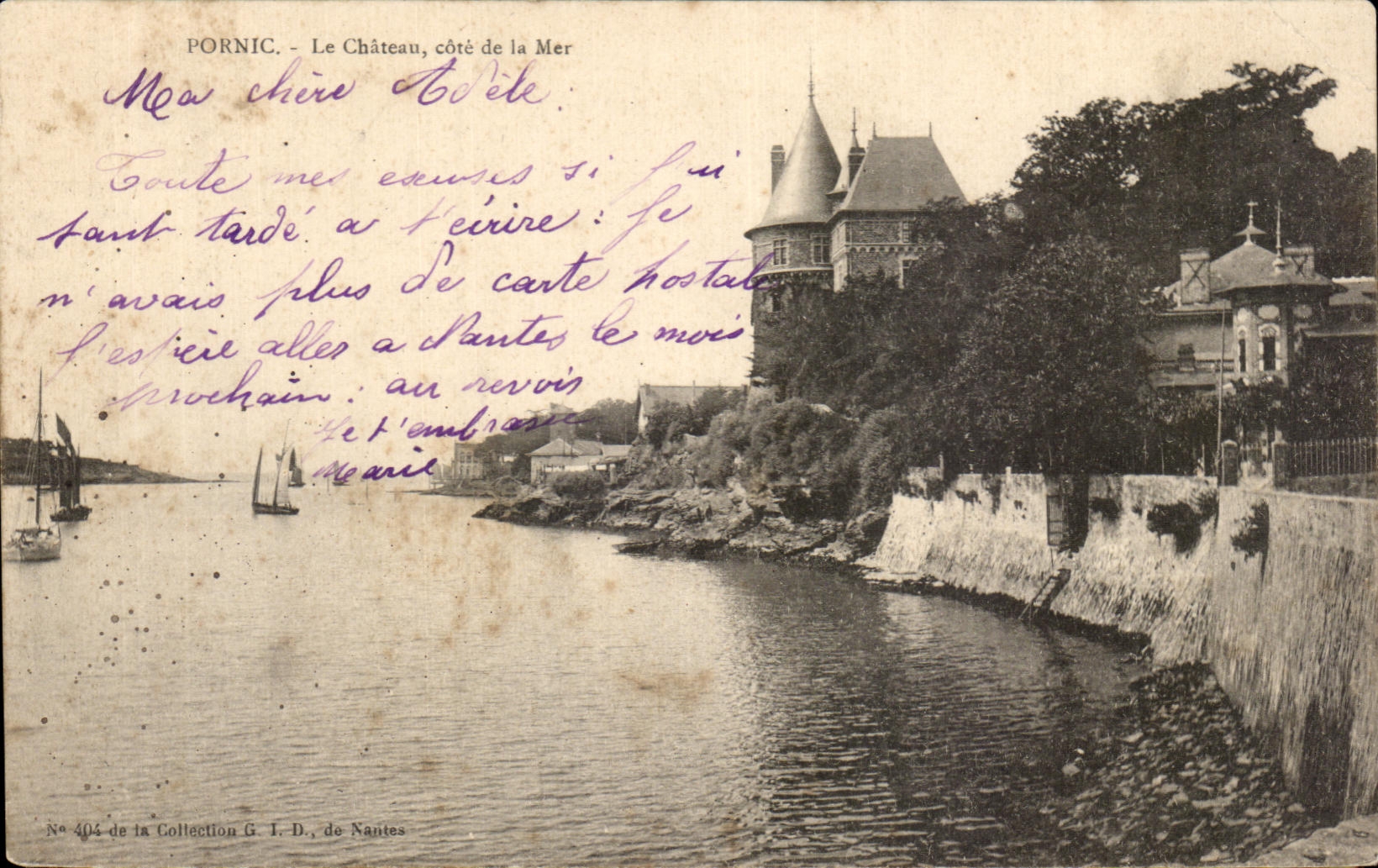 CPA Pornic Le Chateau cote de la Mer