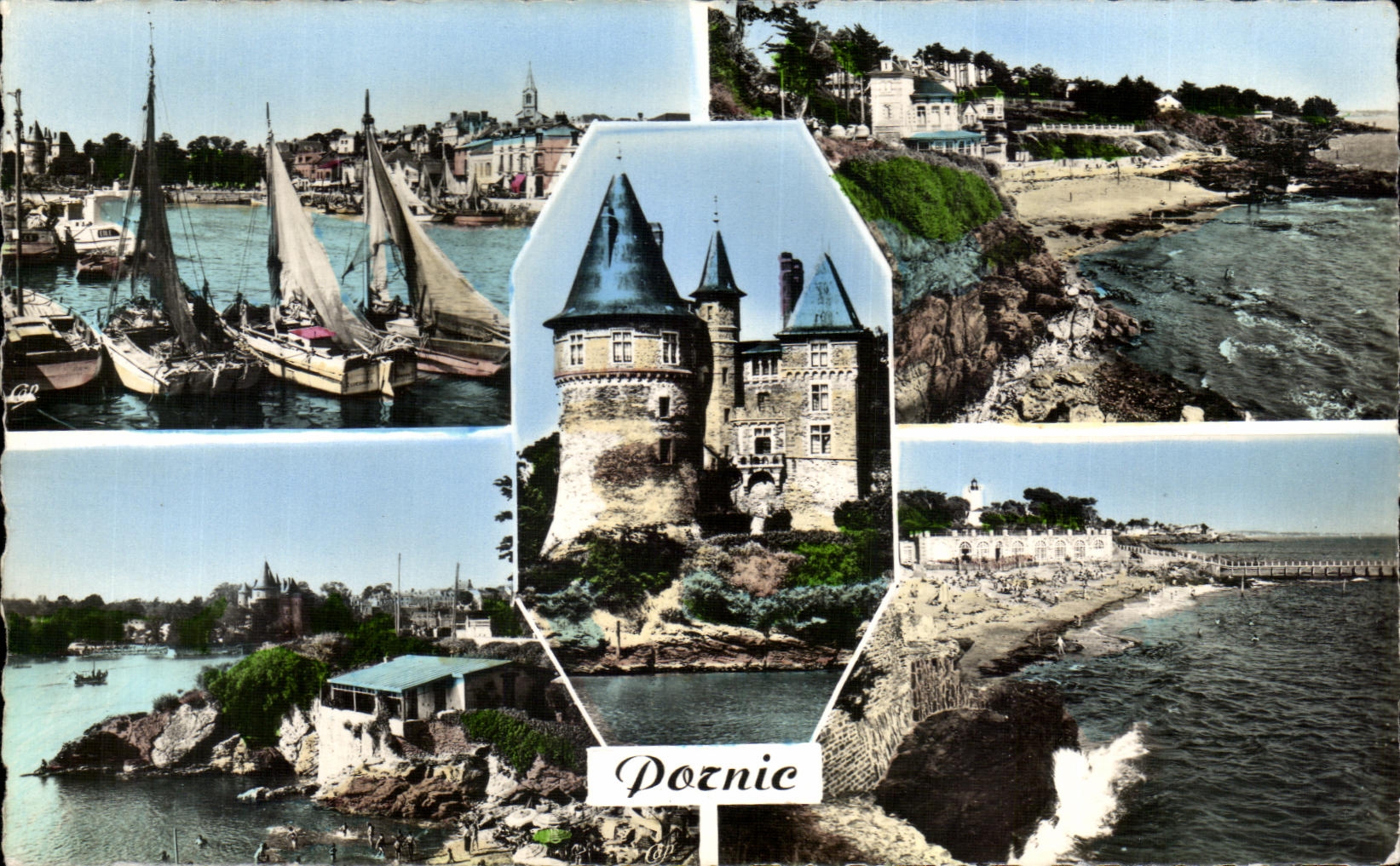 CPSM Pornic Cote de Jade Plage de Gourmalon Le chateau L anse aux lapins Plage de Noeveillard