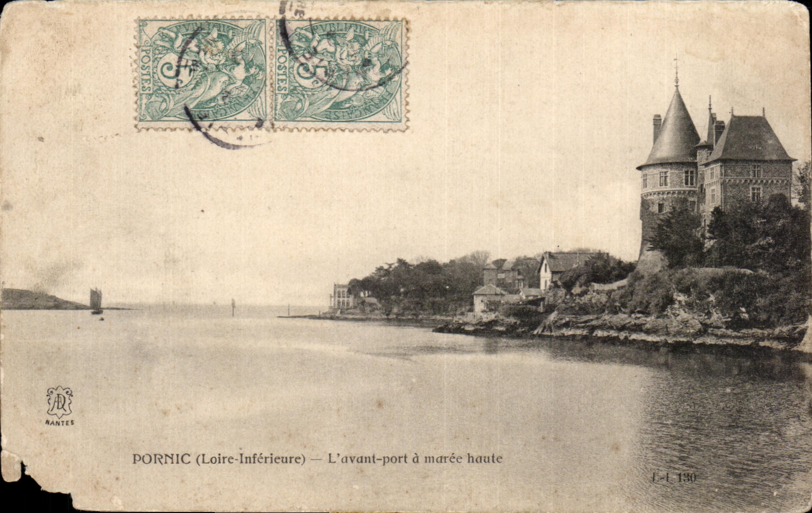 CPA Pornic L avant port   maree haute