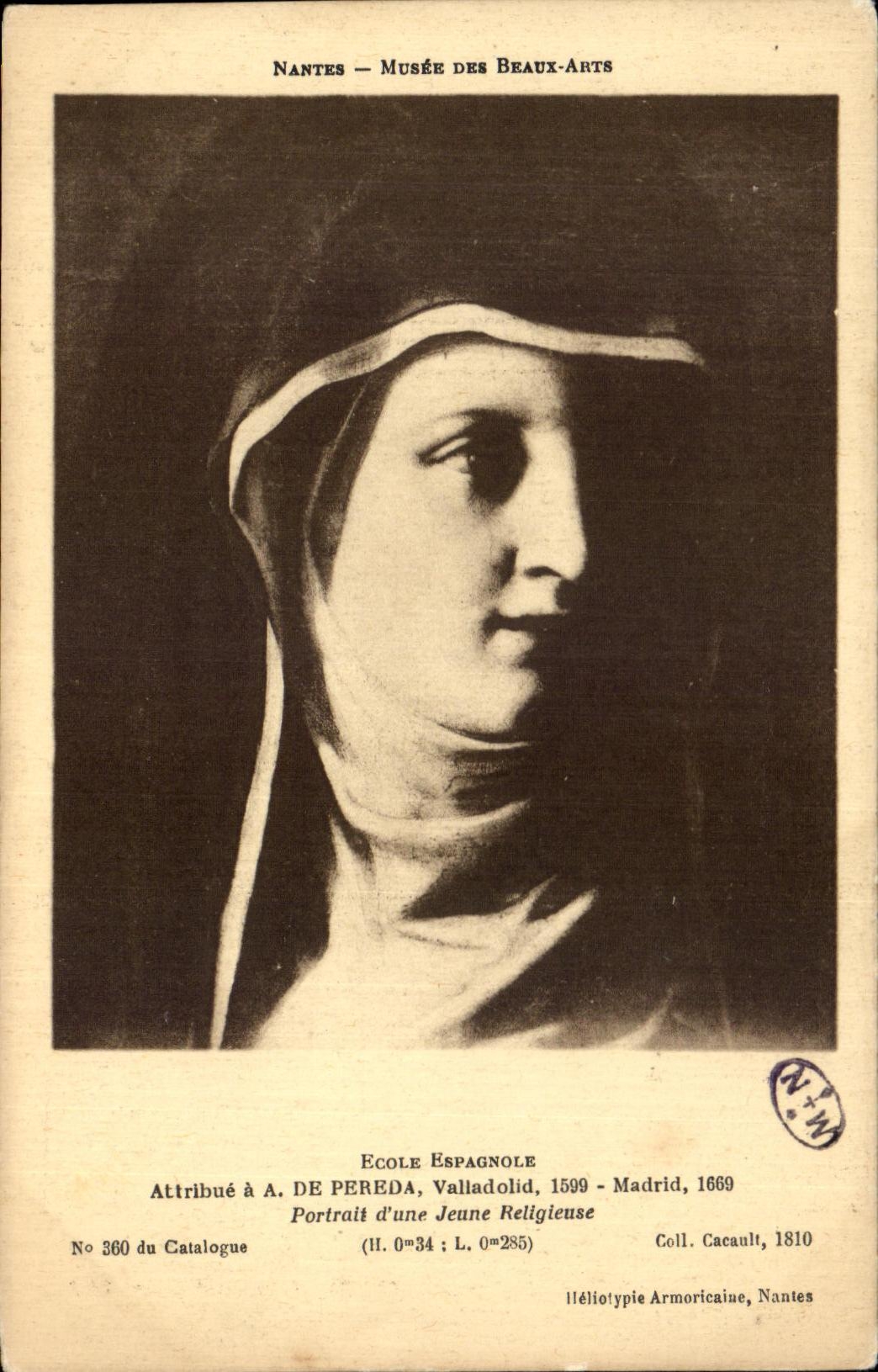 CPA Spanish Ecole Allots has De Pereda Valladolid 1599 Madrid 1669 Portrait a Young Nun