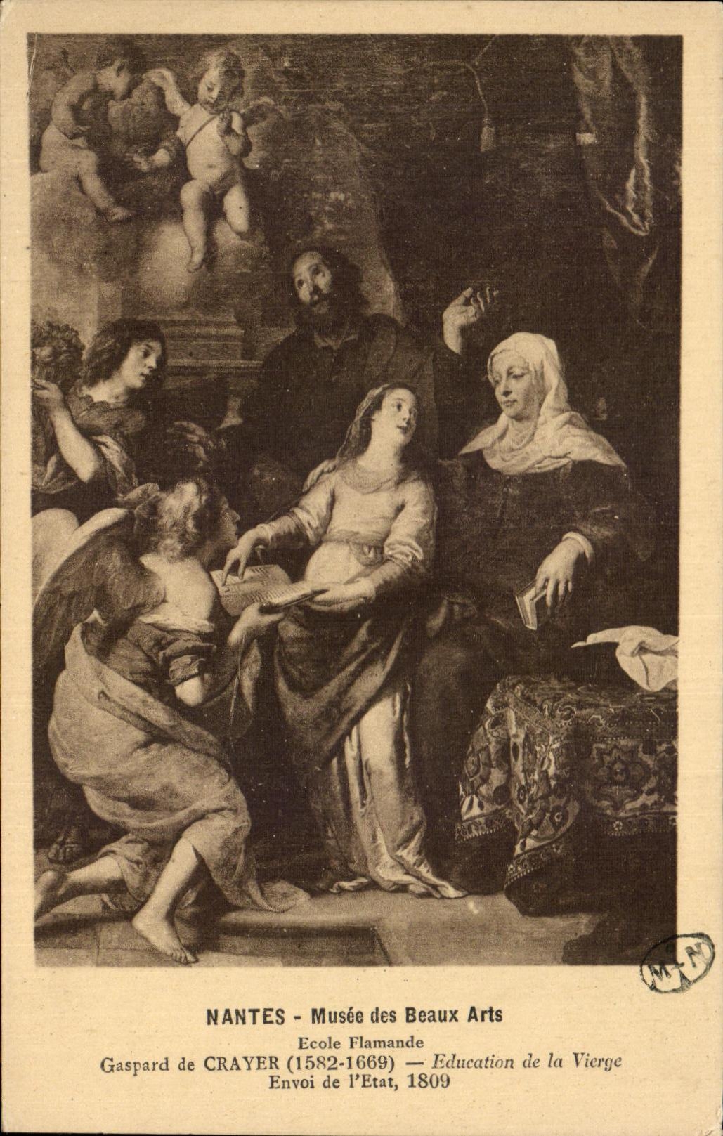CPA Nantes Museum of Beautiful arts Flemish School Gaspard de Crayer 1582 1669 Ecucation of the Virgin