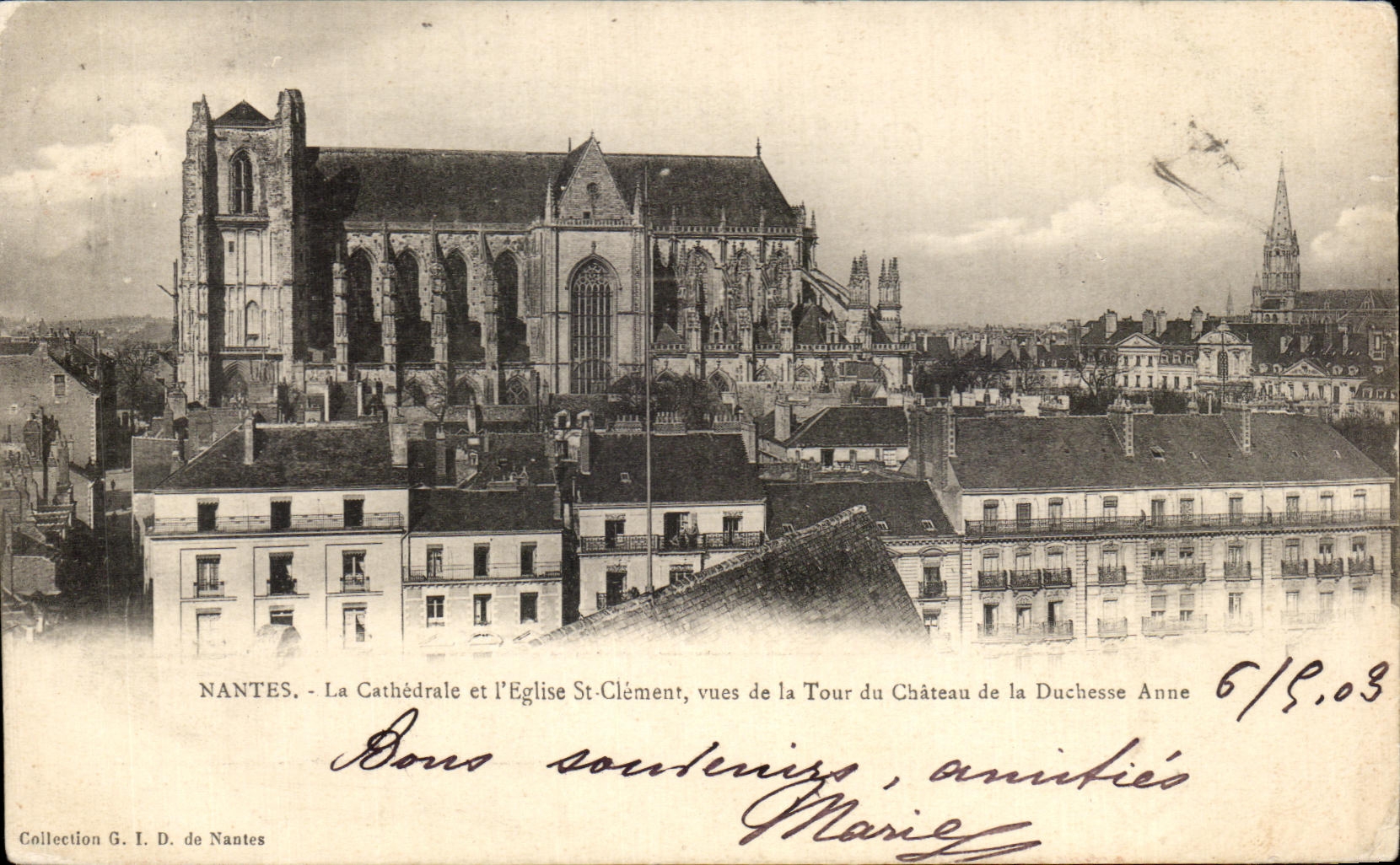 CPA Nantes the Cathedral and Church St Clement seen of the Tower of the Castle of the Duchess Anne