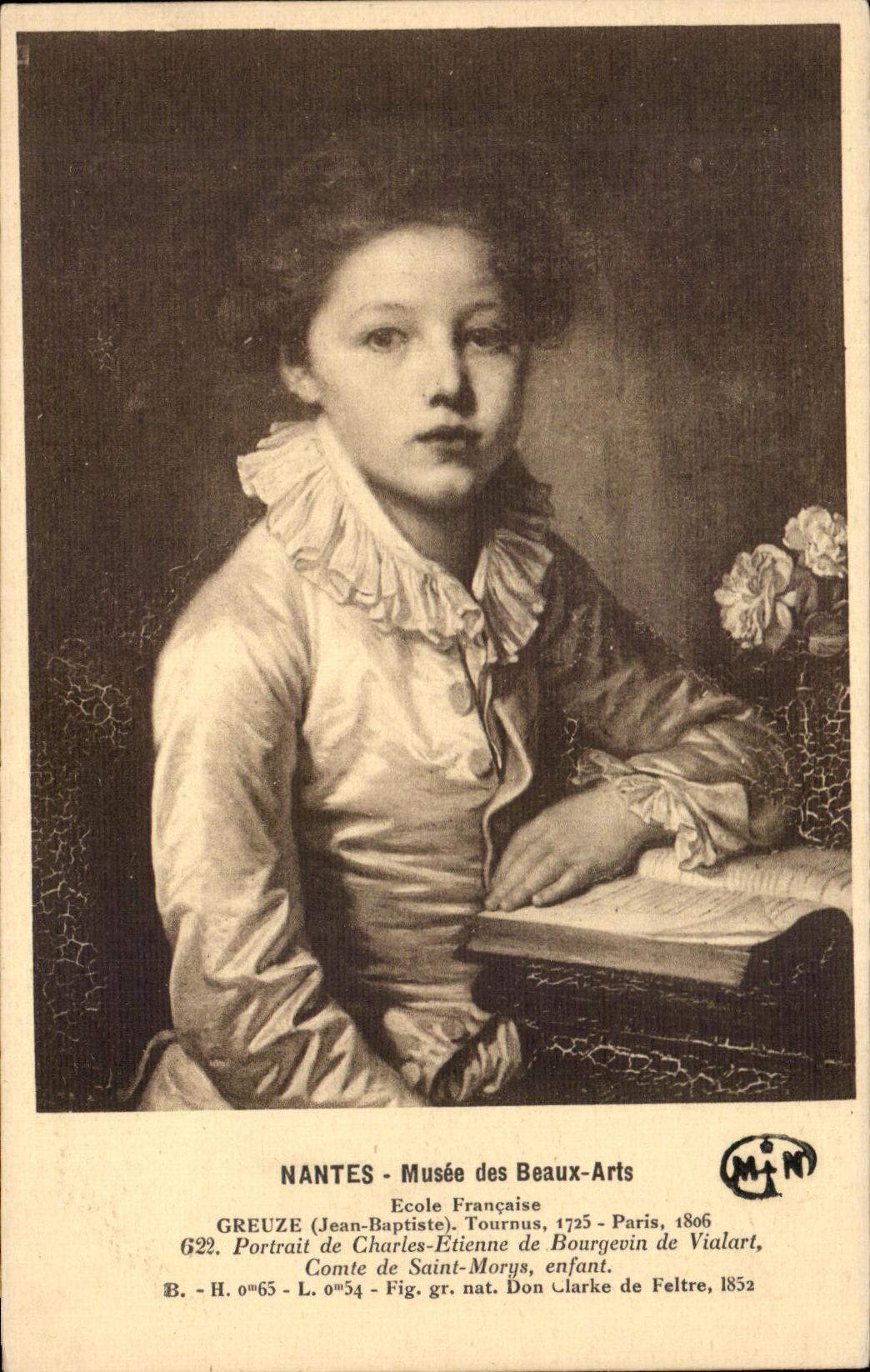 CPA Nantes Museum of Beautiful arts French School Greuze Portrait of Charles Etienne de Bourgevin de Vialart