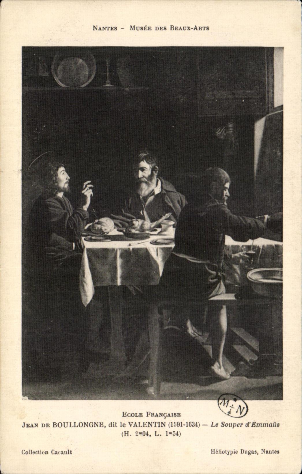 CPA Nantes Musee of Beautiful arts Jean de Boullongne says Valentine the supper Emmaus