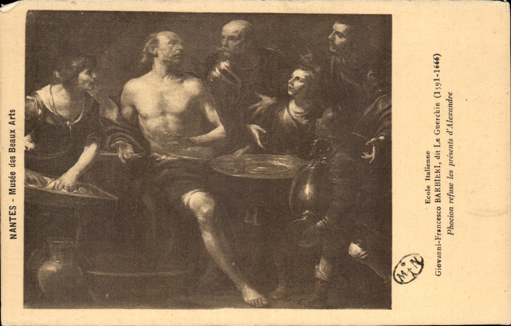CPA Nantes Musee of Barbieri Beautiful arts Guerchin Phocion refuses present Alexandre