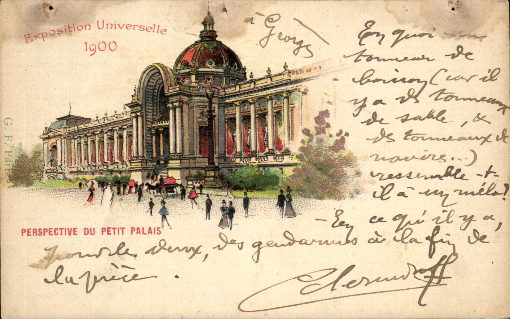 CPA Perspective Du Petit Palais paris Exposition universelle 1900
