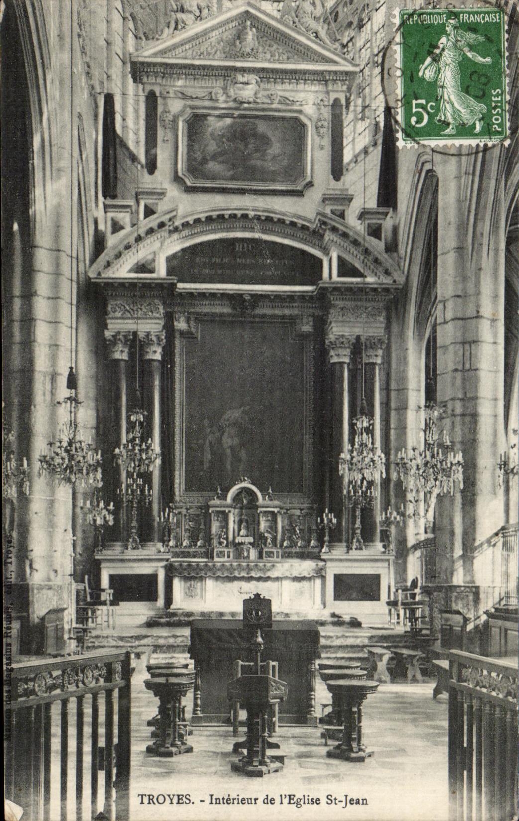 CPA Interior Troyes of I  Church St Jean