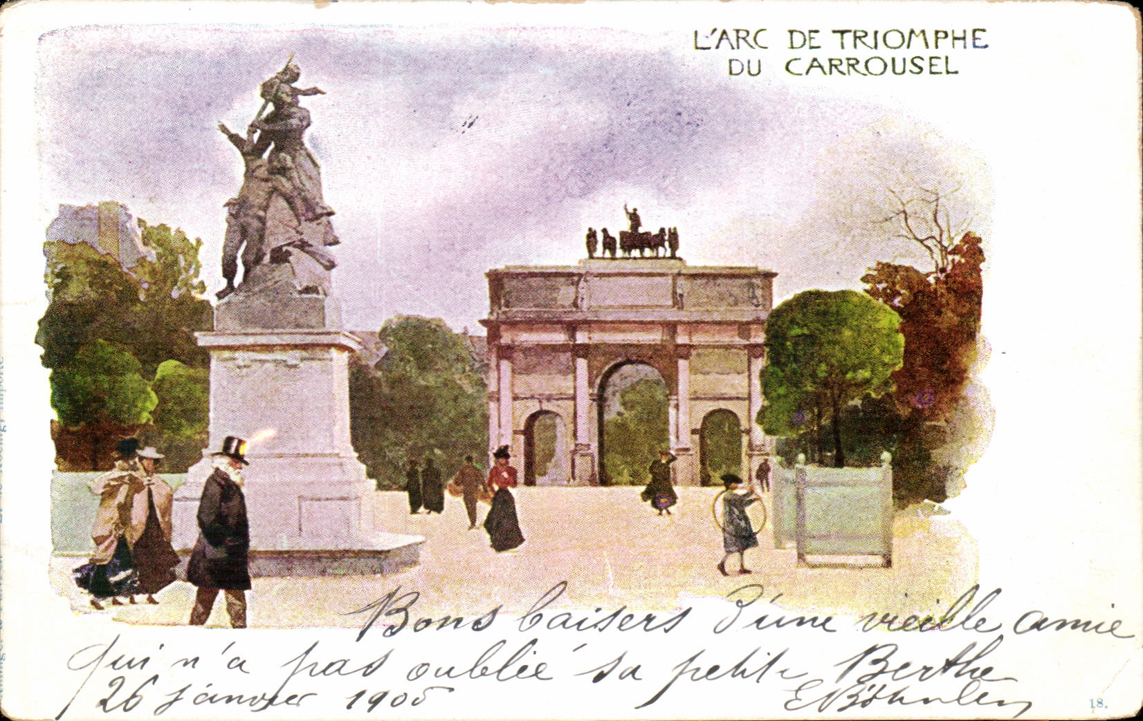 CPA Arc de Triomphe of the Carousel Paris the Louvre