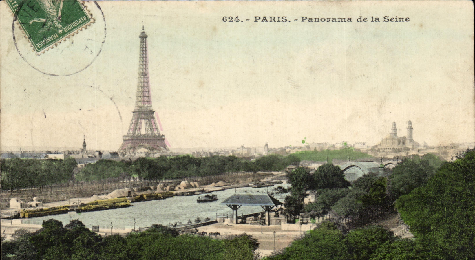 CPA Paris Panorama of the Seine Eiffel Tower