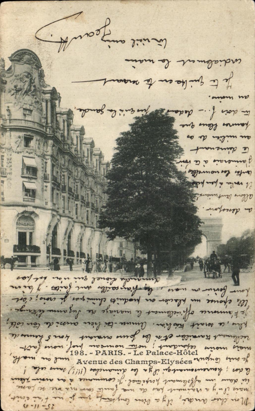 CPA Paris Le Palace Hotel Avenue des Champs Elysees Arc de Triomphe