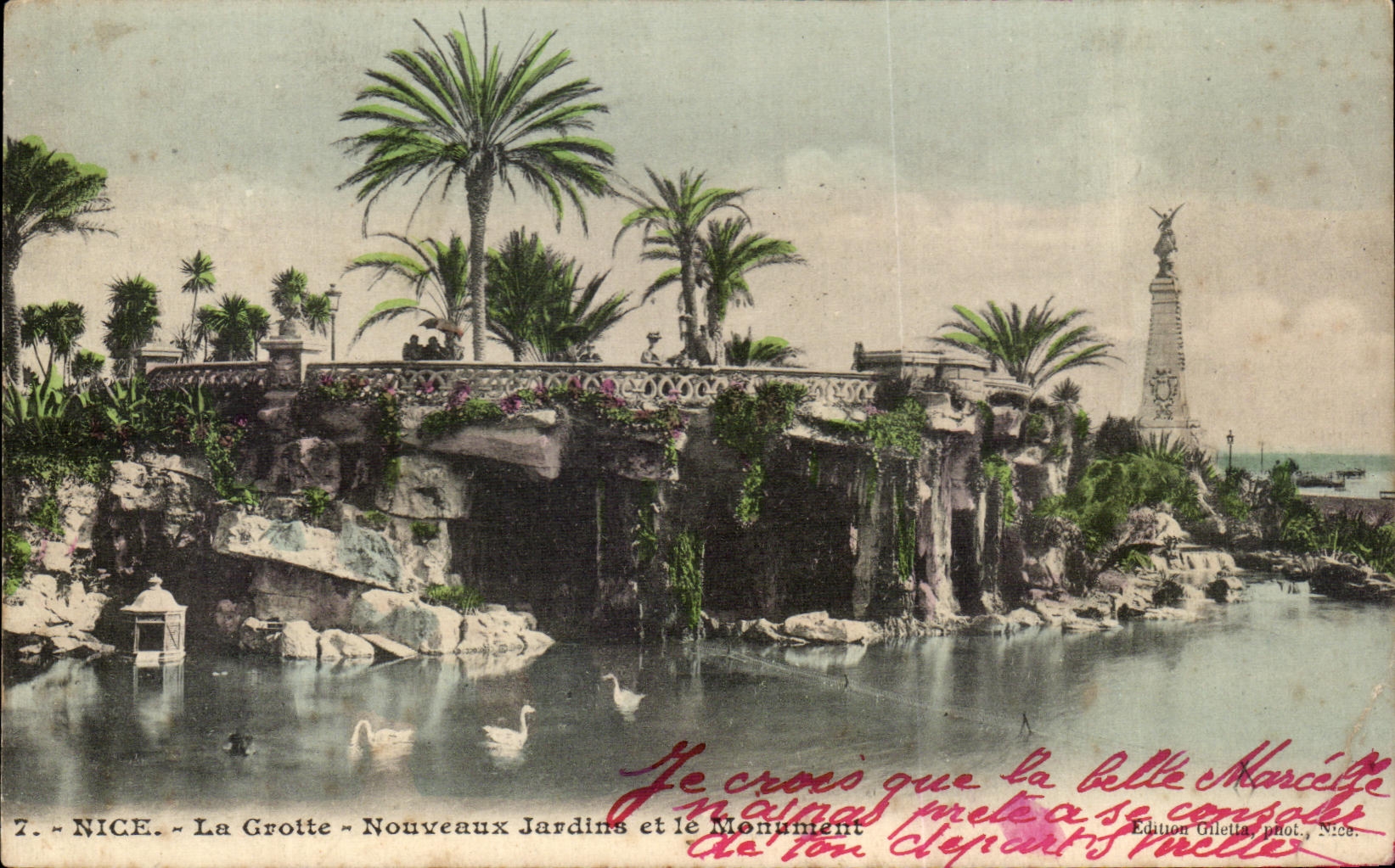 CPA Nice La Grotte Nouveaux Jardins et le Monument