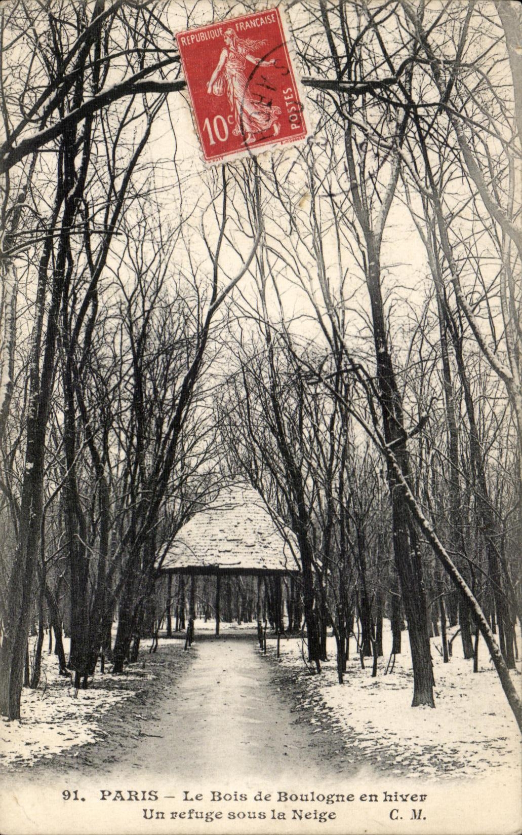 CPA Paris Wood of Boulogne Wood in winter a refuge Under Snow