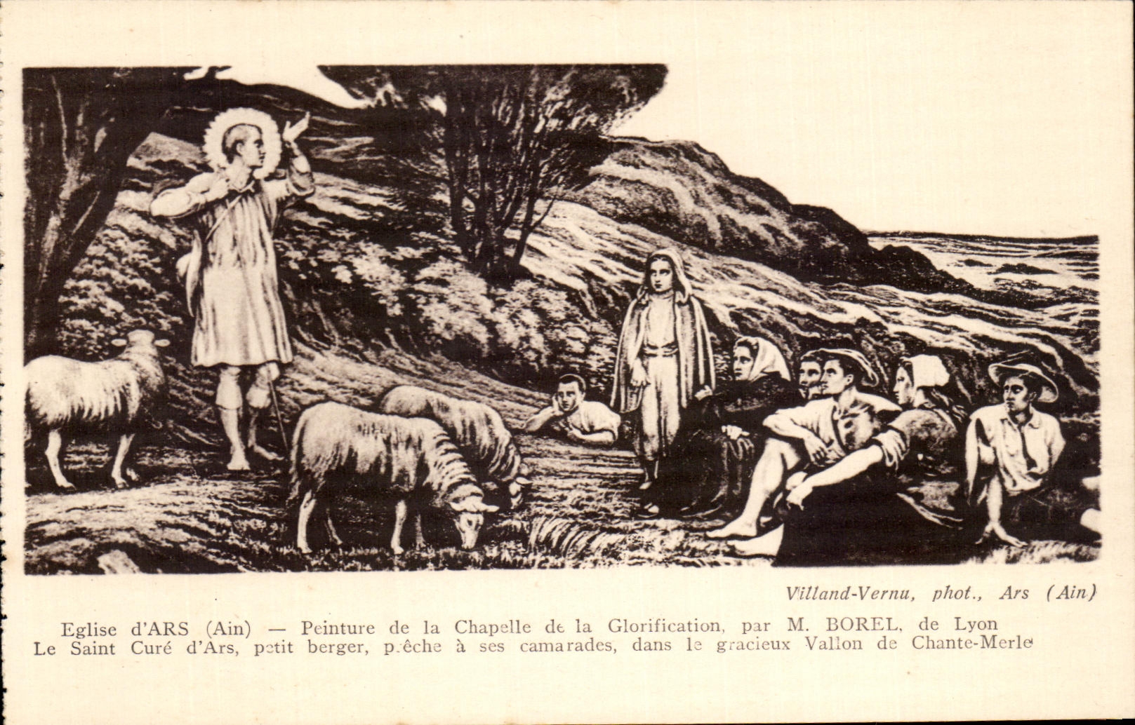 CPA Church Ars (Ain) Painting of the Vault of Glorification by Borel Sheep