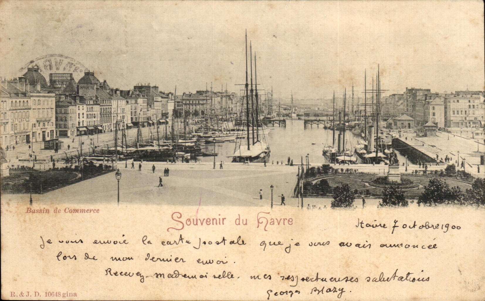 CPA Souvenir du Havre Bateaux Port