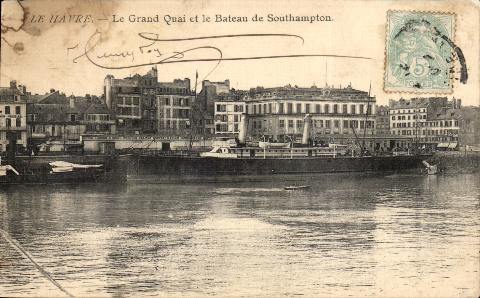 CPA Le Havre Le Grand Quai et le Bateau de Southampton