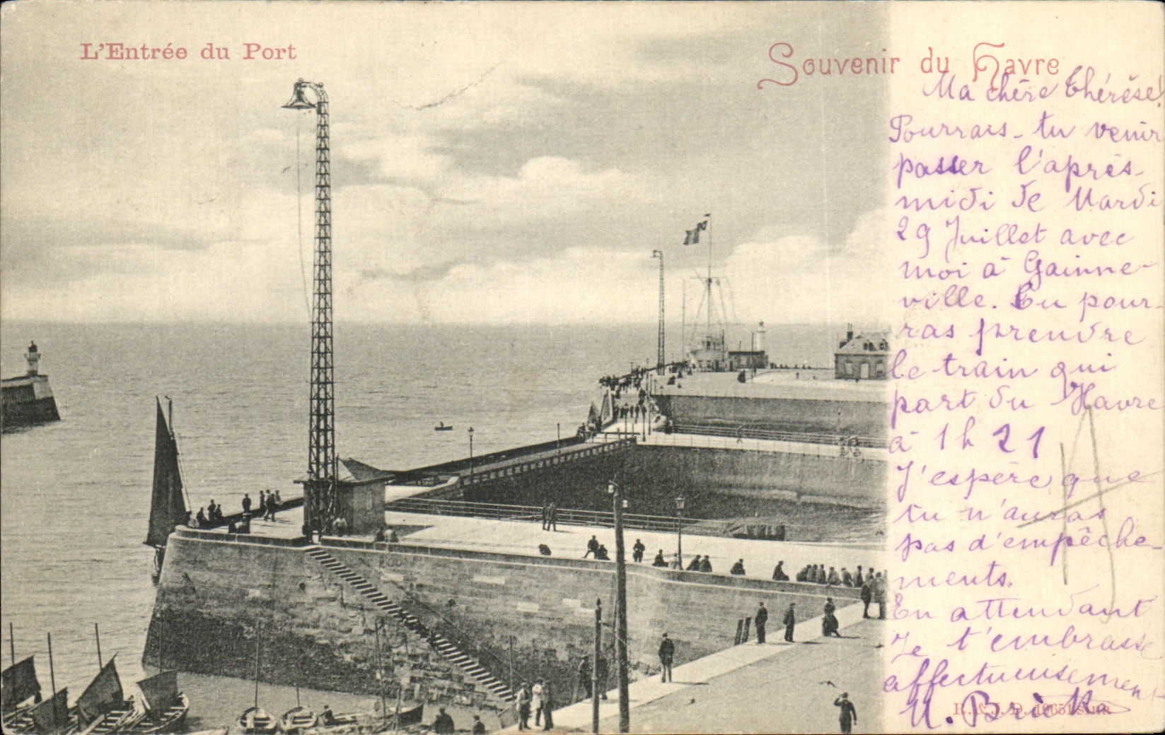 CPA Le Havre Souvenir du L Entree du Port