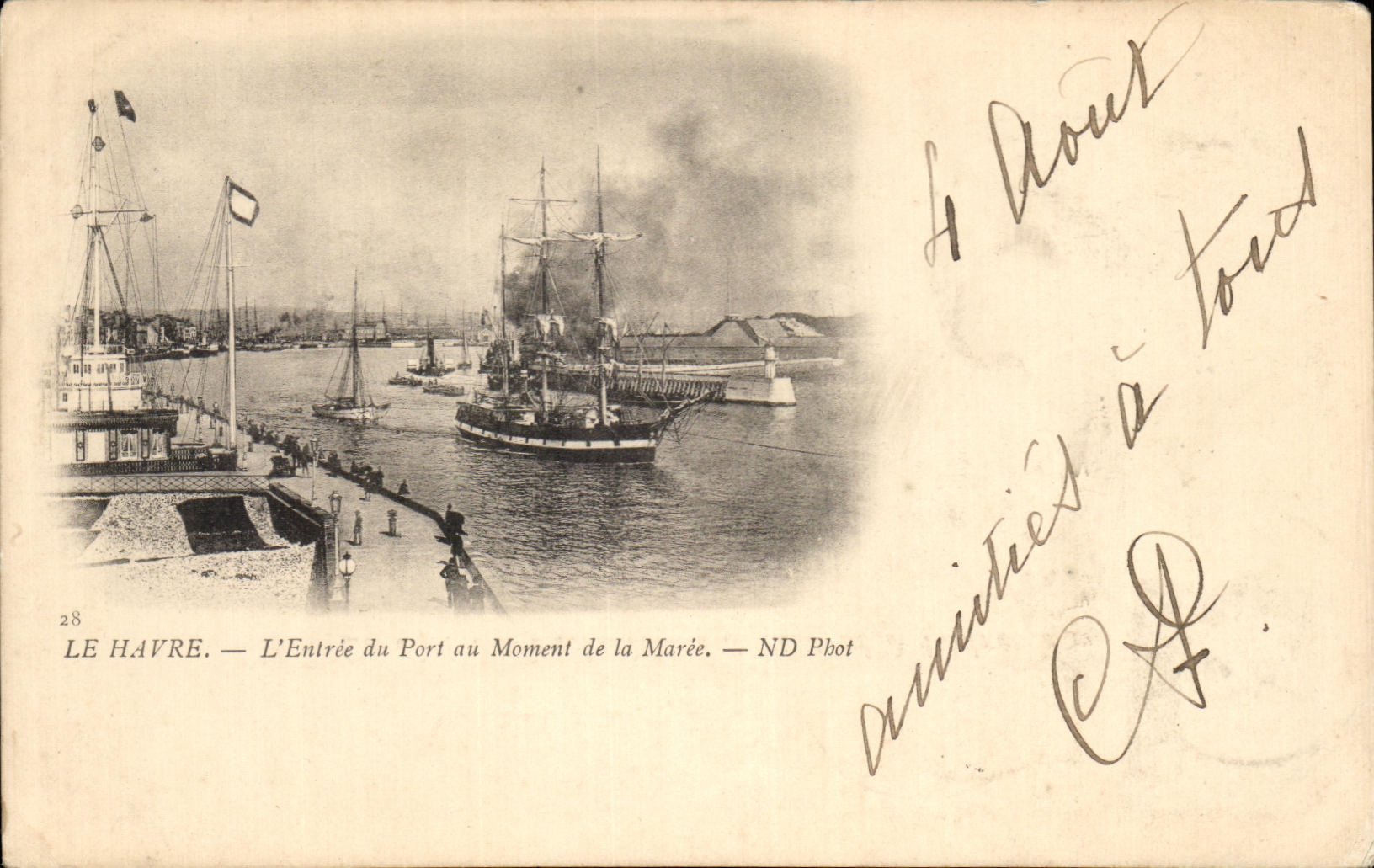 CPA Le Havre Entrance of the Port Moment of the Tide Sailing Boat