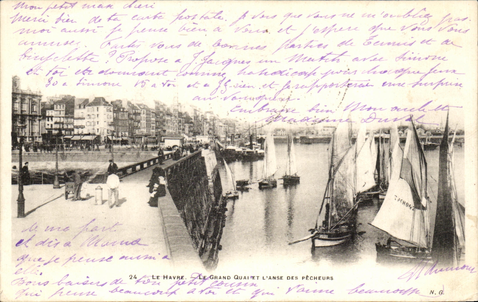 CPA Le Havre Le Grand Quai et L anse Des pecheurs Peche Bateaux