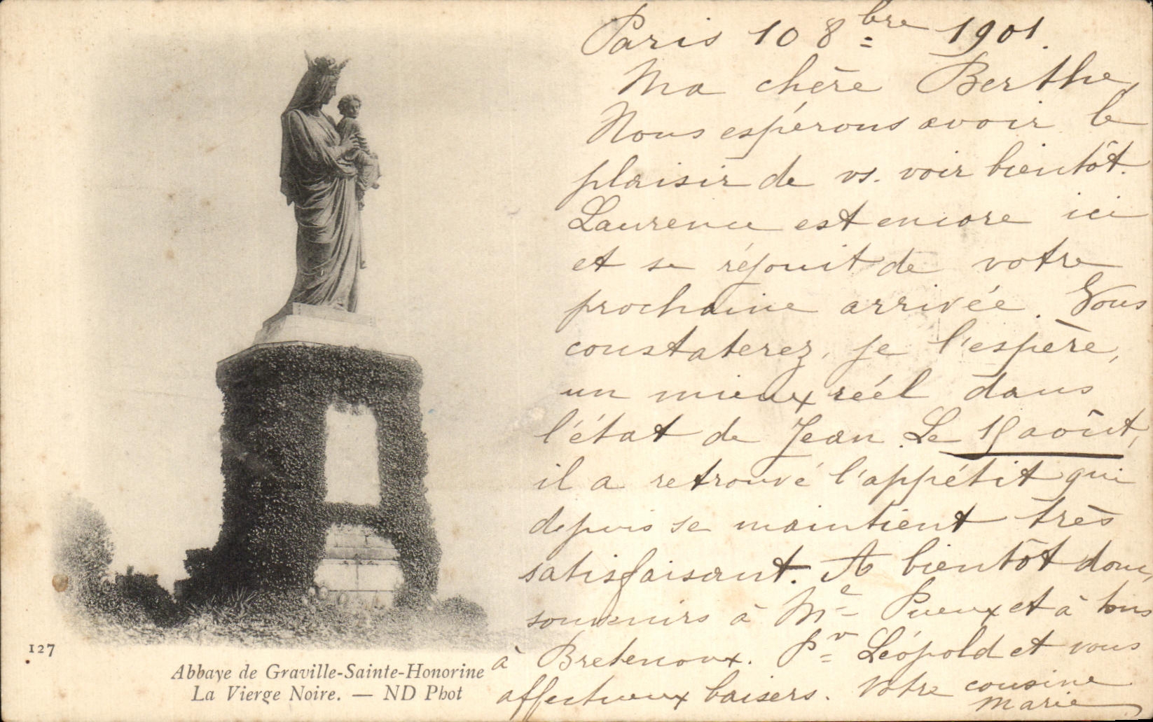 CPA Abbave De Graville Sainte Honorine the Black Virgin