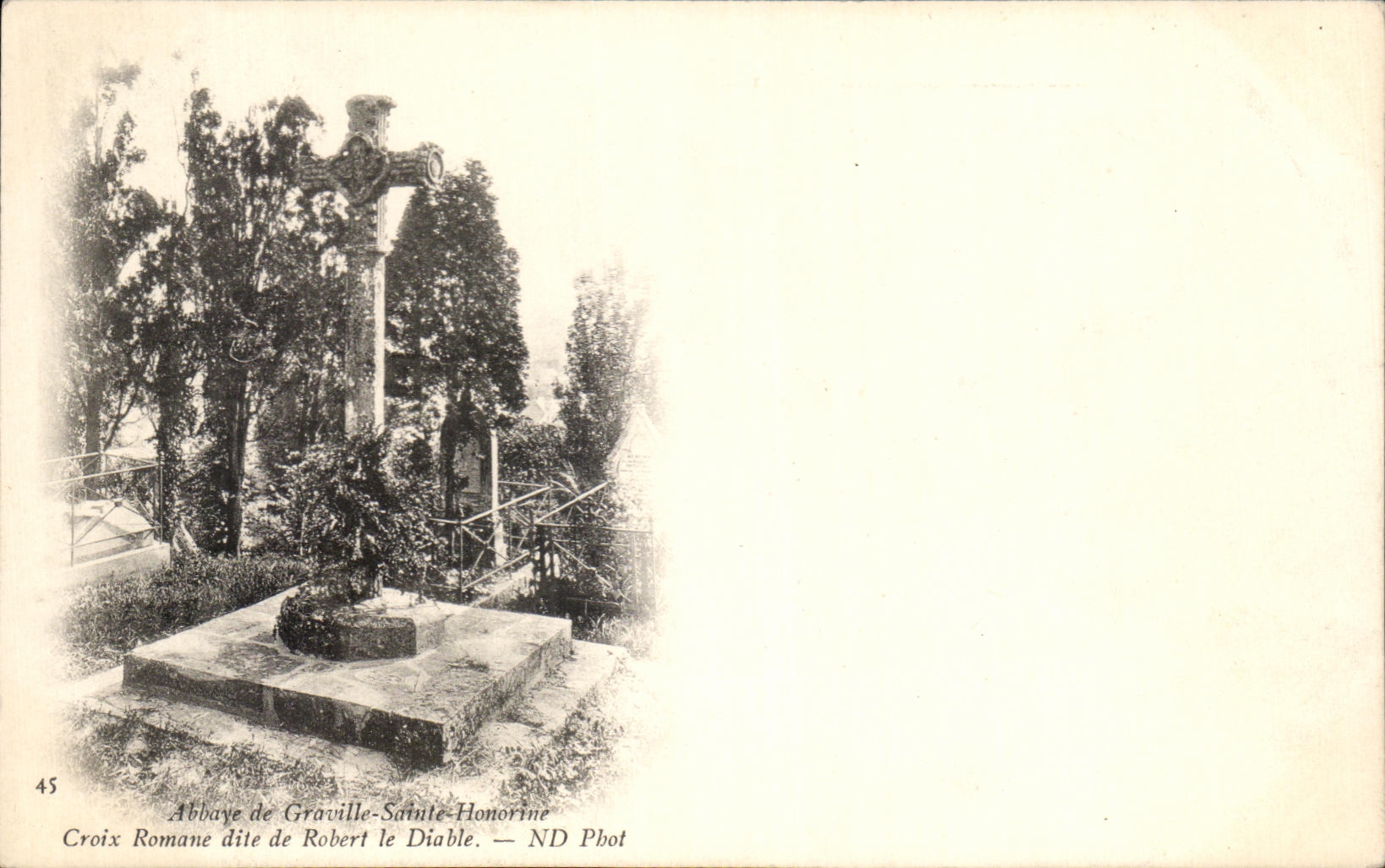 CPA Abbey of Graville Sainte Honorine Romance Cross known as of Robert the Devil devil