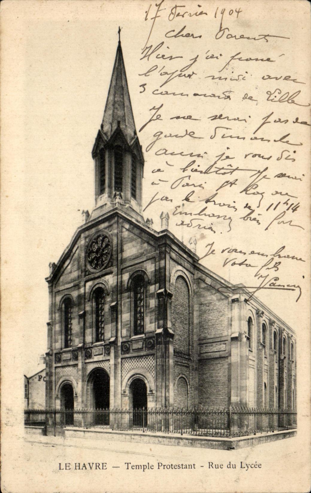 CPA Le Havre Protestant Temple Street Of the College