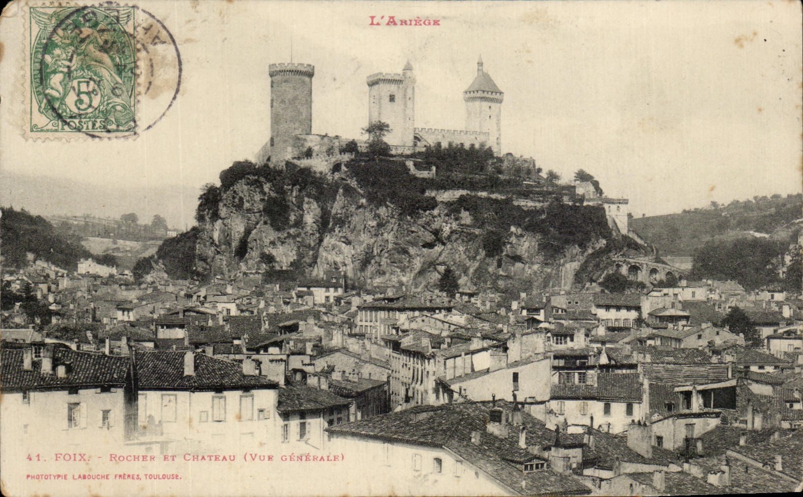 CPA L Ariege Foix Rocher Et Chateau (Vue Generale)