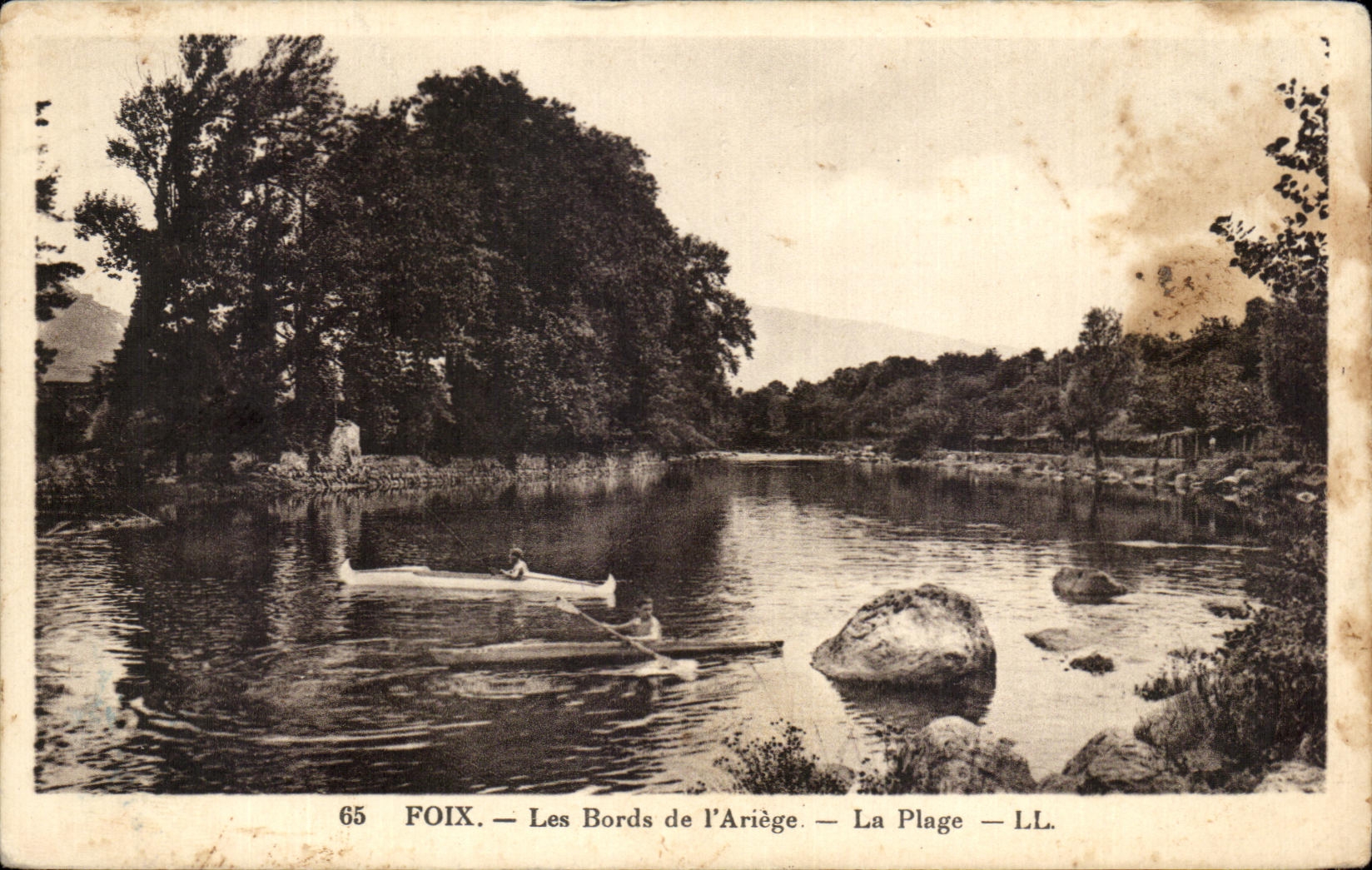 CPA Foix Les Bords de I Ariege La Plage Kayak Canoe