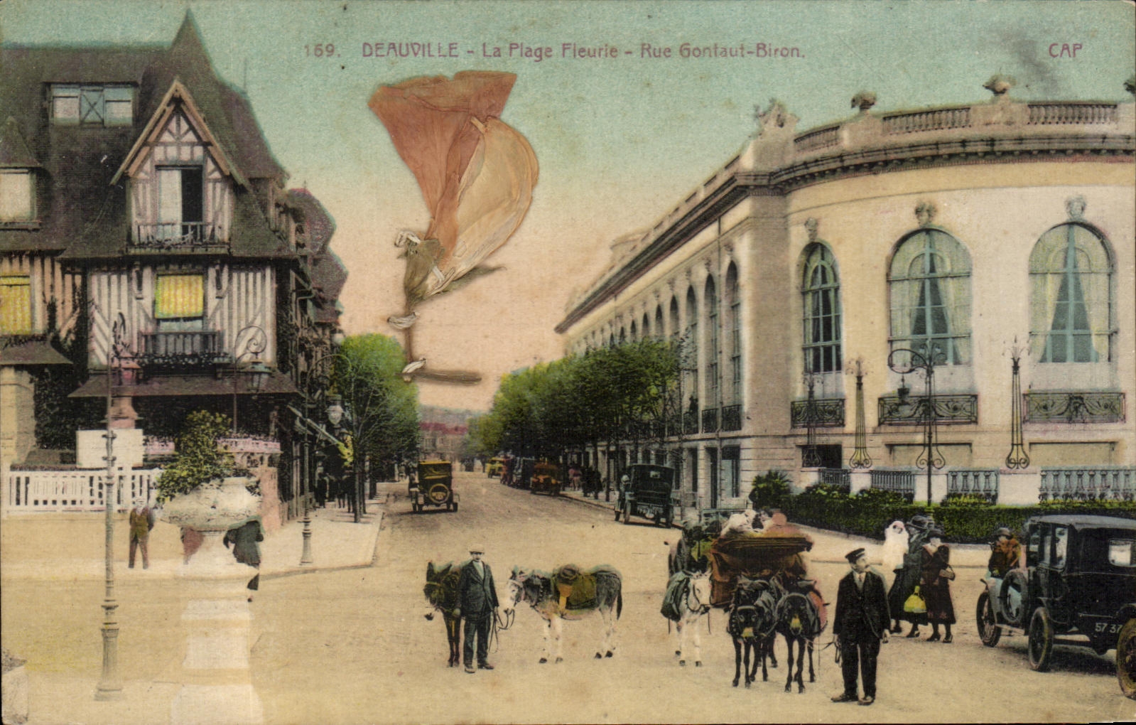 CPA Deauville (the Flowered Beach) Street Gontaut Biron Ass Donkey