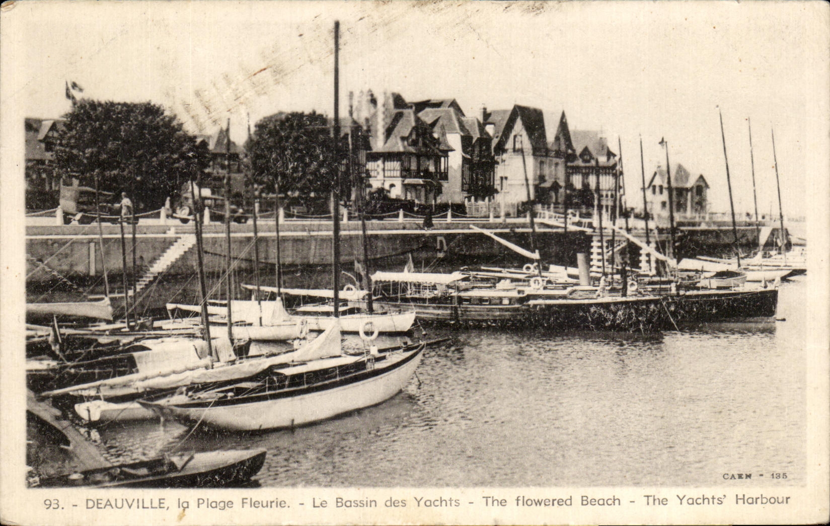 CPA Deauville the Flowered Beach the Basin of the Yachts The EBeach The Harbor Yachts