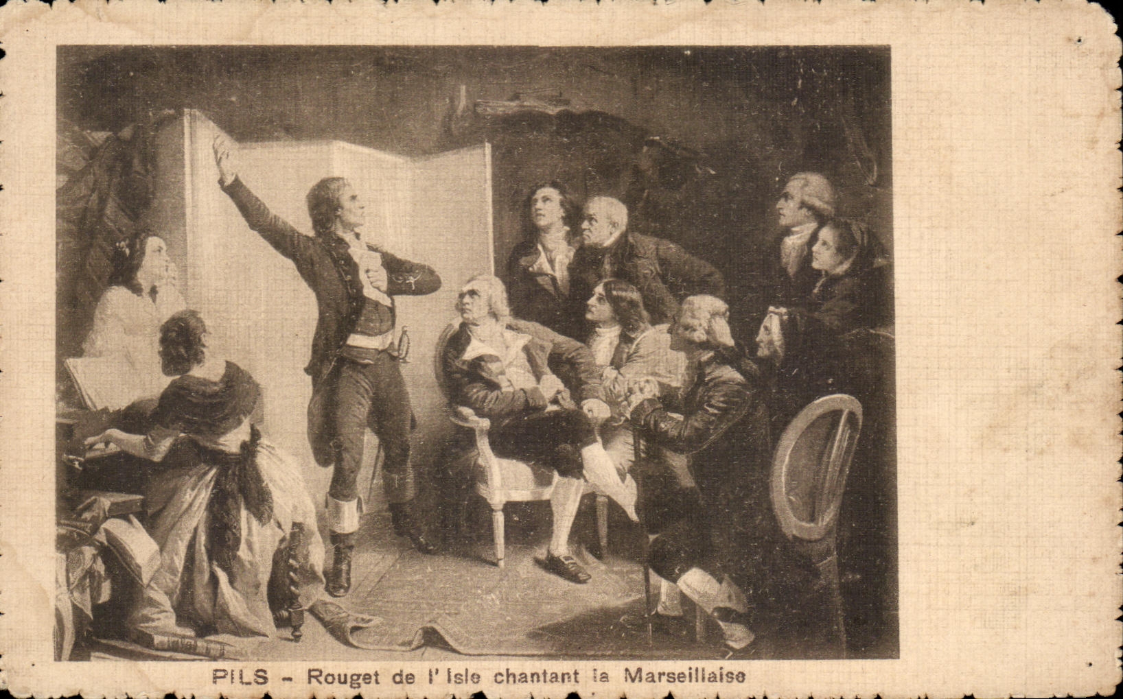 CPA Pils Mullet of I Isle singing the Marseillaise Folklore