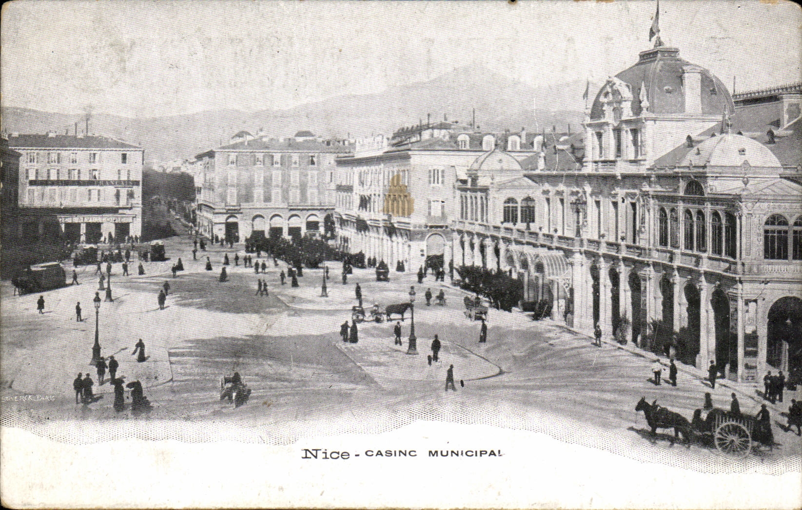 Publicidad municipal del casino de CPA Niza con hermoso la calle de Auguste Tabouelle del fermiere de la barrera Elbeuf