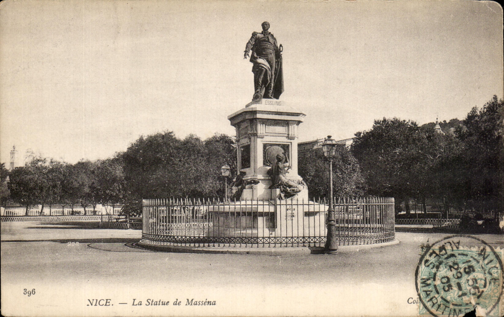 CPA Nice La Statue de Massena