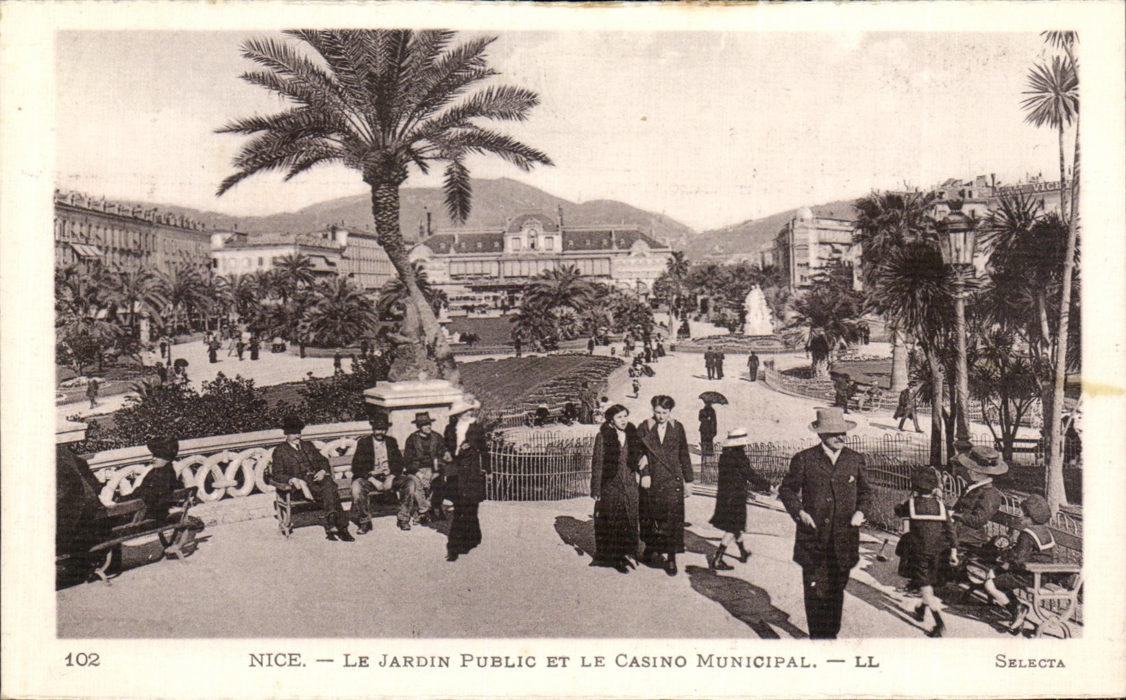 CPA Niza el jardin publico y el casino municipal