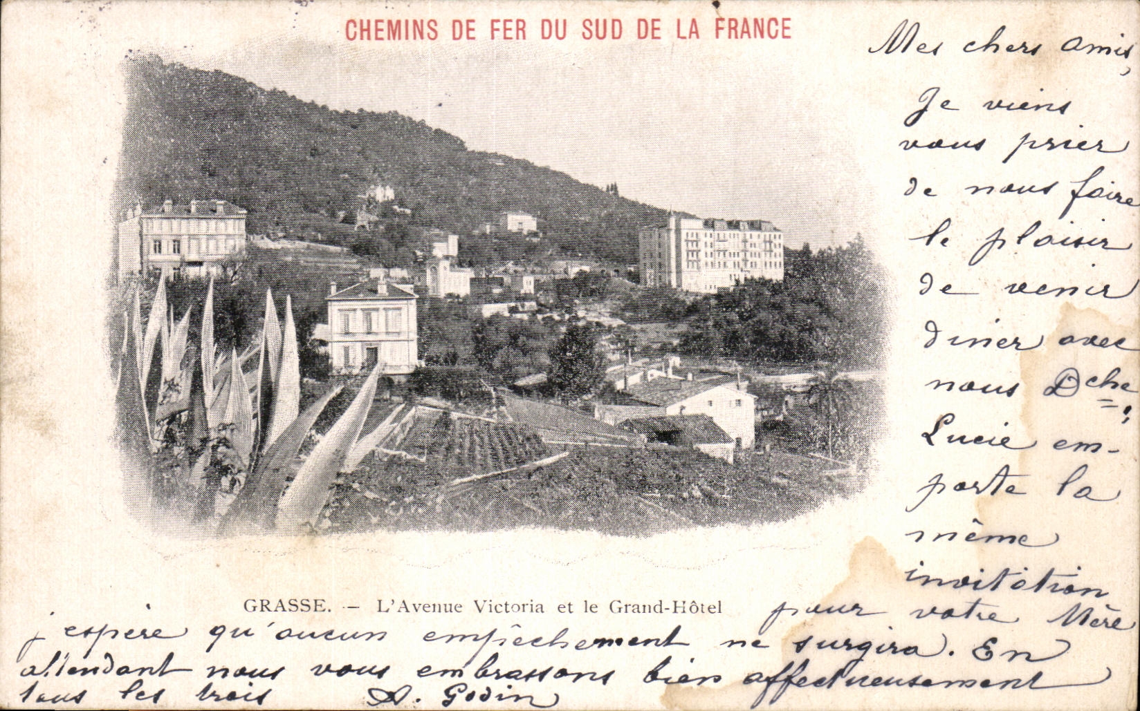 CPA Railroads meridional de Francia grasa que ocurrio Victoria y el hotel grande