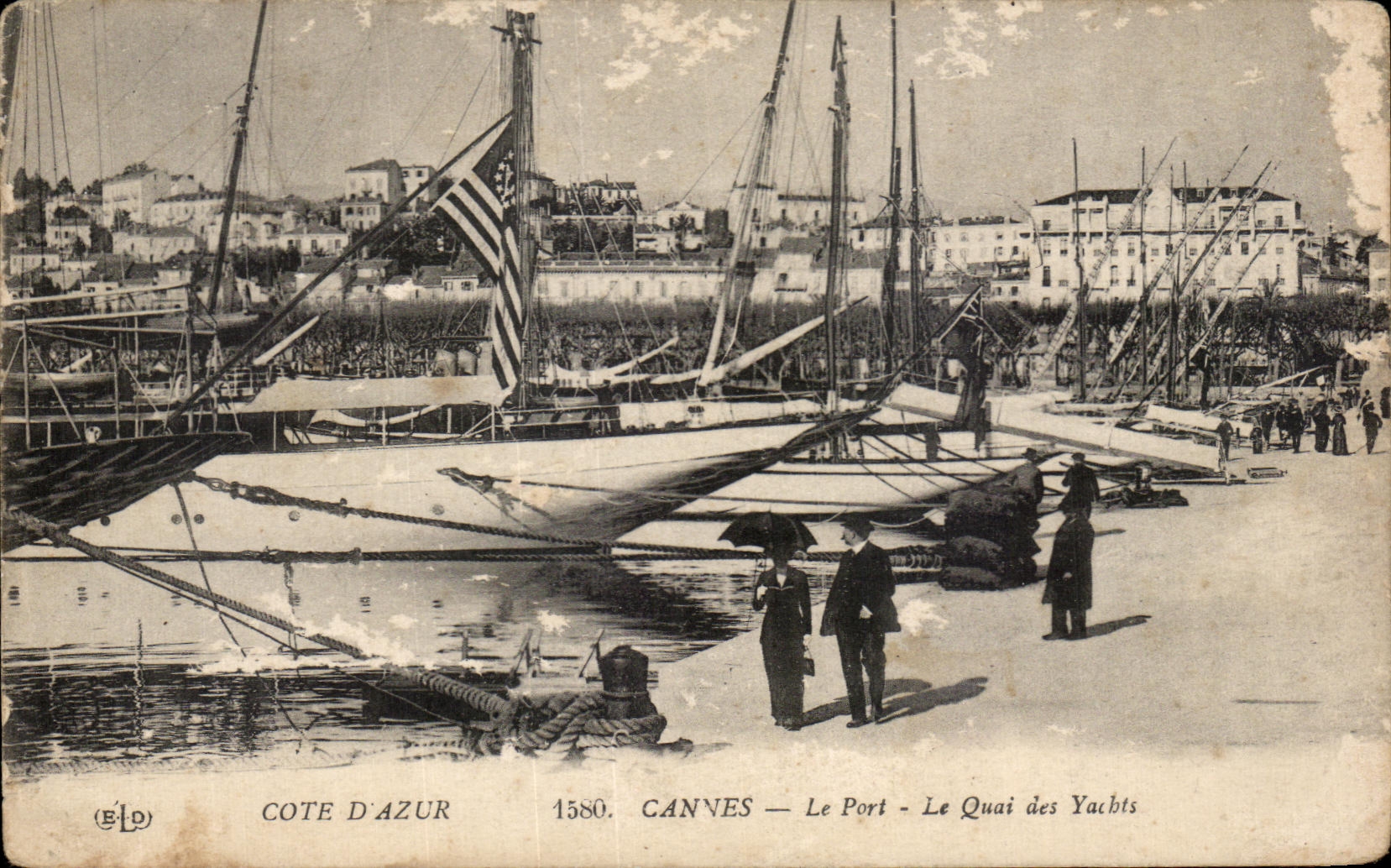 CPA Dimensions Azur Cannes the Port the Quay of the Yachts Boats