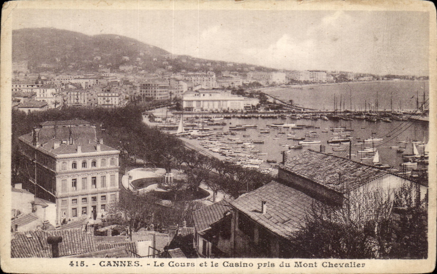 CPA Cannes the Course and the Casino taken of the Mount Knight Boats