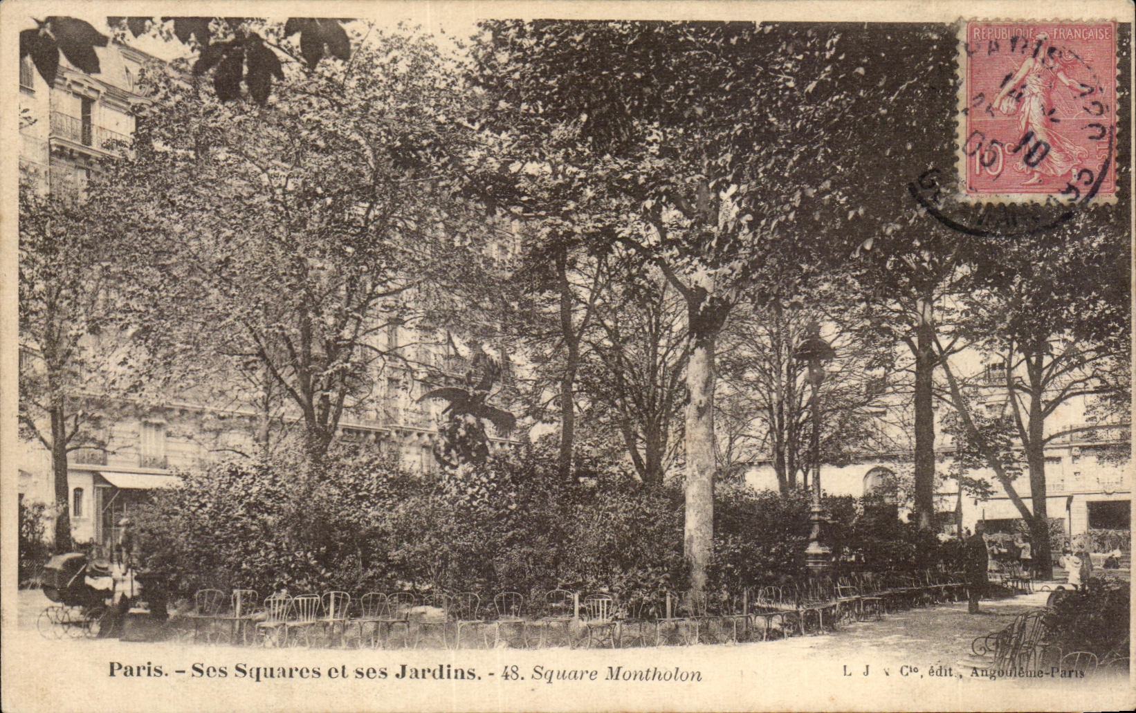 CPA Paris Its Public gardens and its Gardens Montholon Public garden