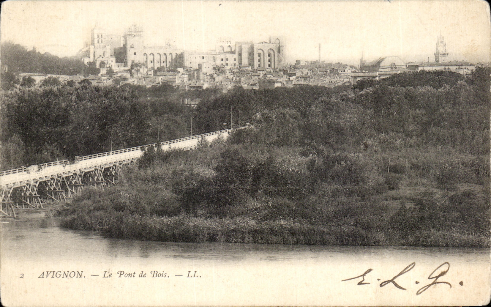 CPA Avignon el puente de madera