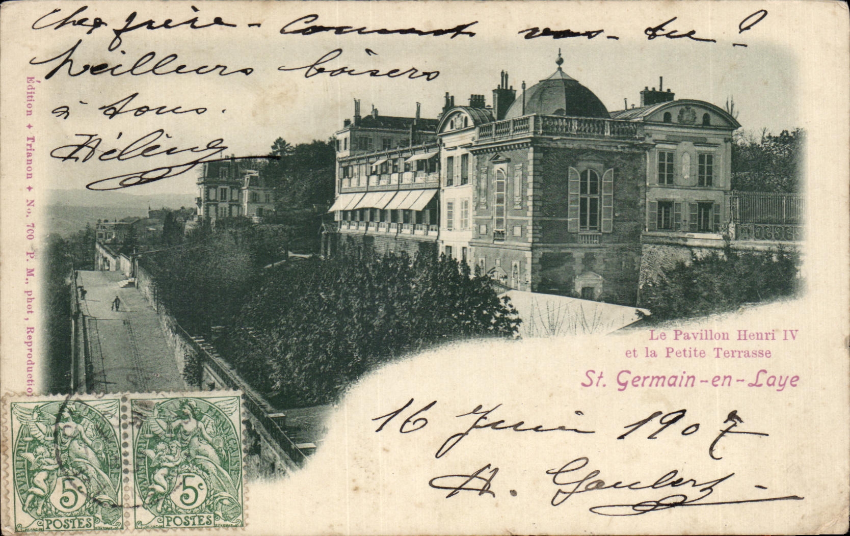 CPA St Germain en Laye Le Pavillon Henri IV et la Petite Terrasse