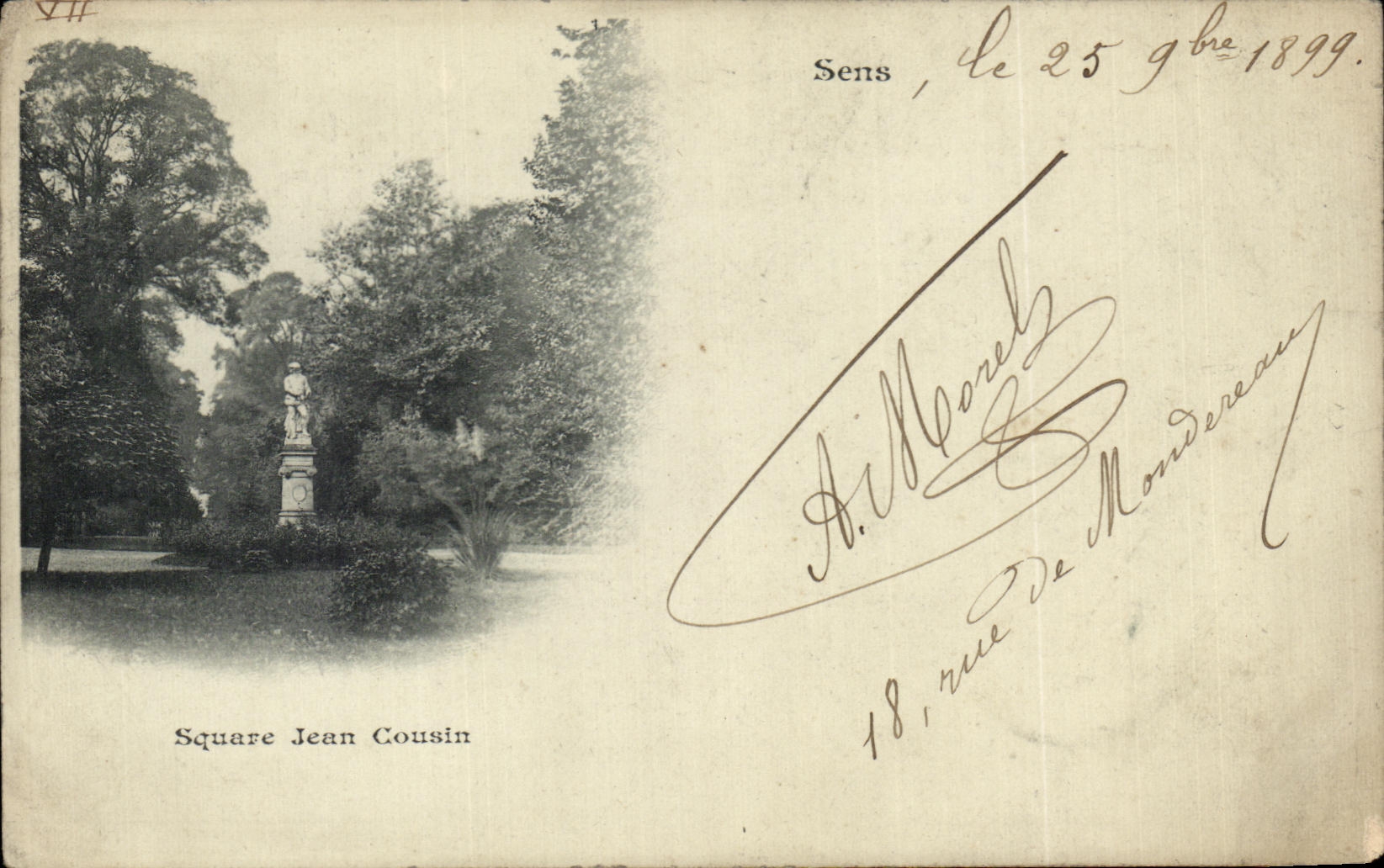 CPA Sens Square Jean Cousin Carte 1899