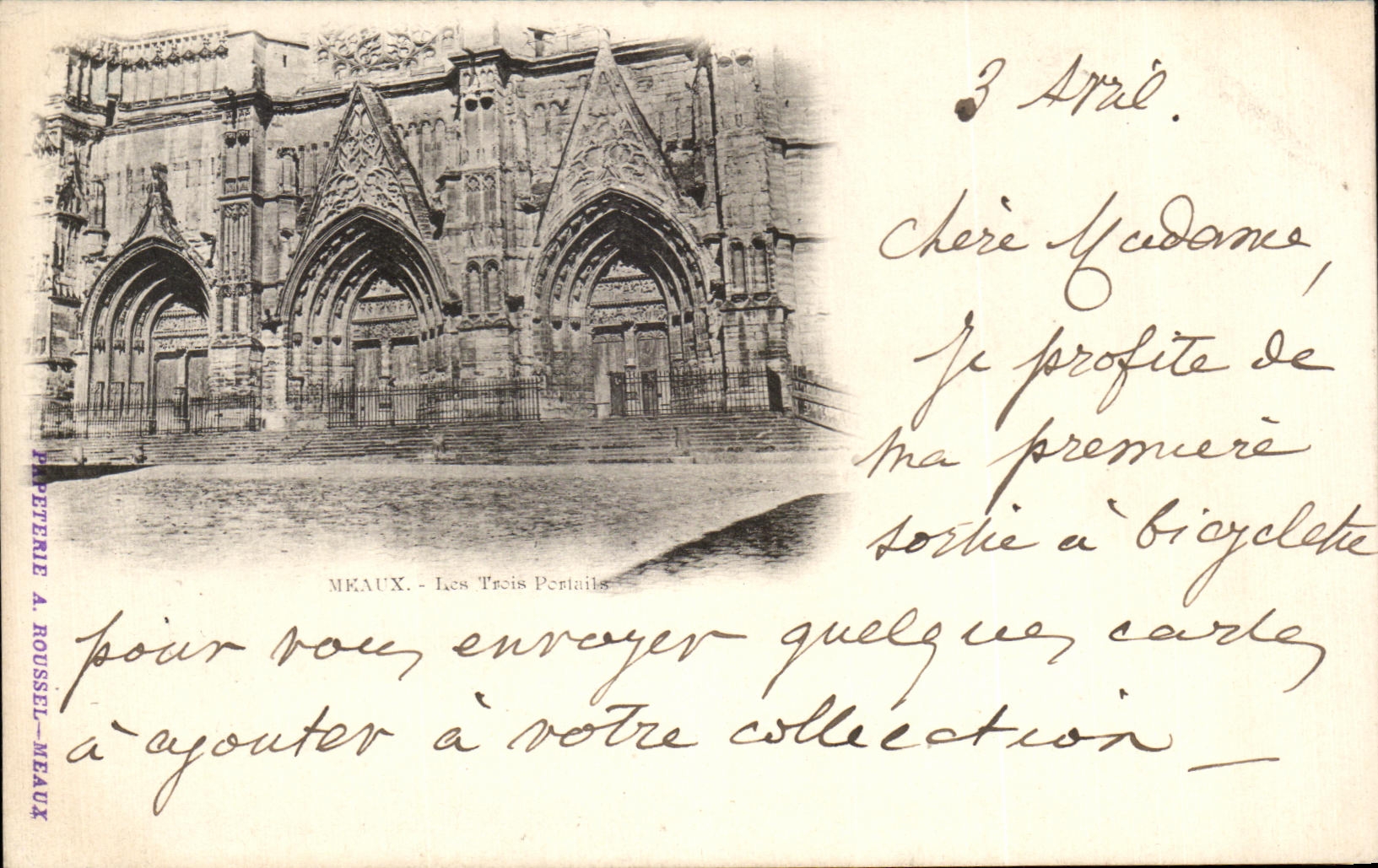 CPA Meaux the three Gates chart 1899 First exit has Velo bicycle Cycles