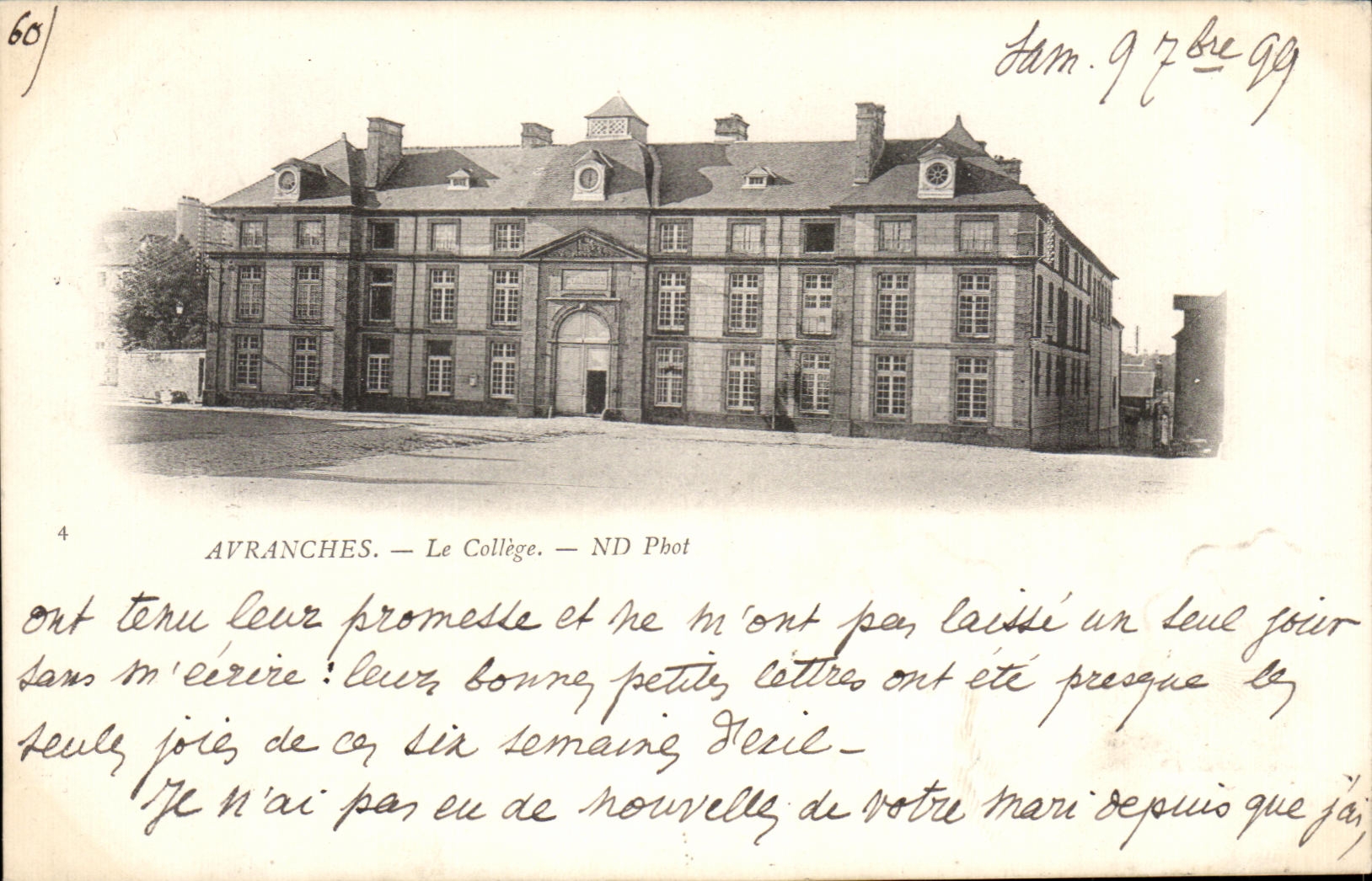 CPA Avranches la carta 1899 de la universidad