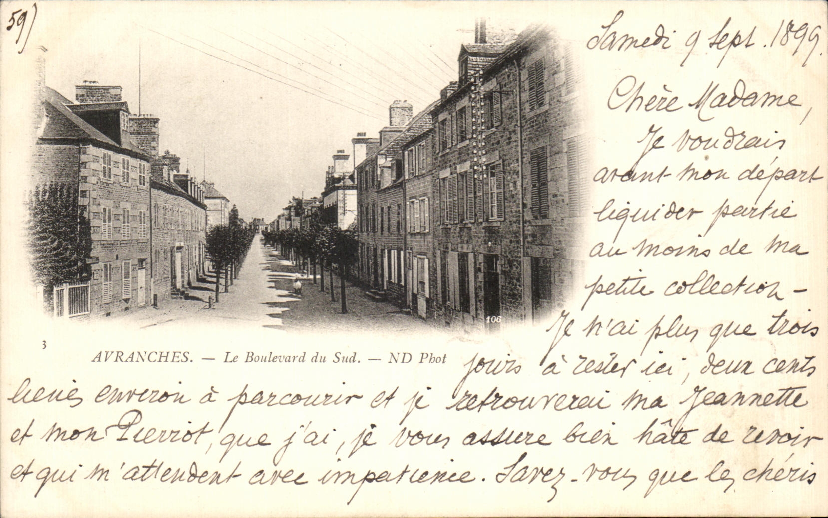 CPA Avranches el bulevar de la carta del sur 1899