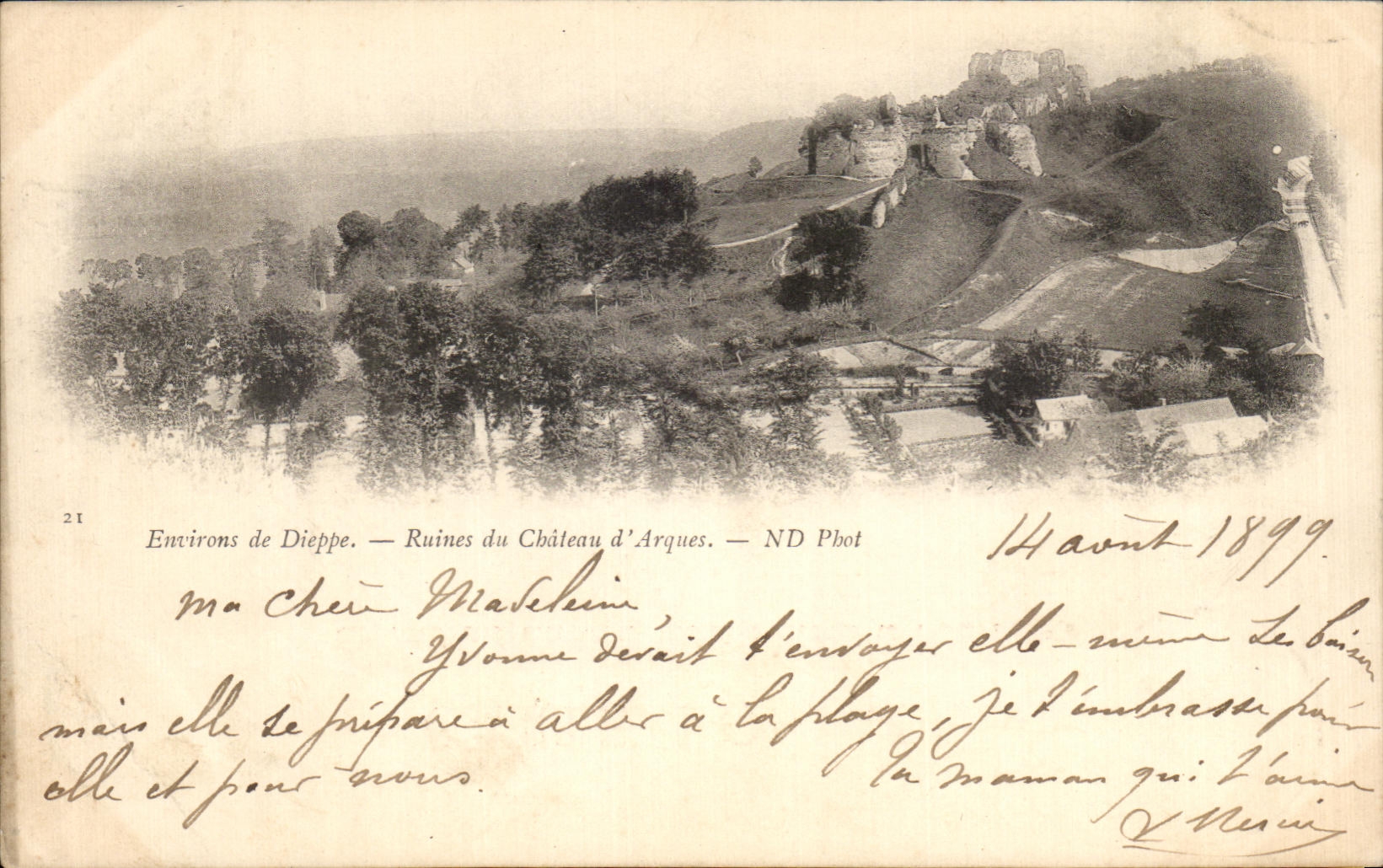 CPA Environs of Dieppe Ruines of the Castle Arch chart 1899