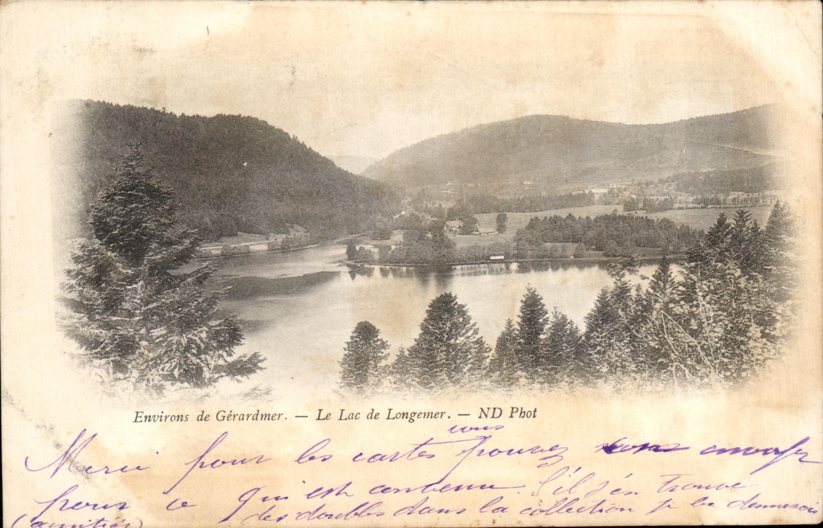 CPA Environs de Gerardmer Le Lac de Longemer carte 1899