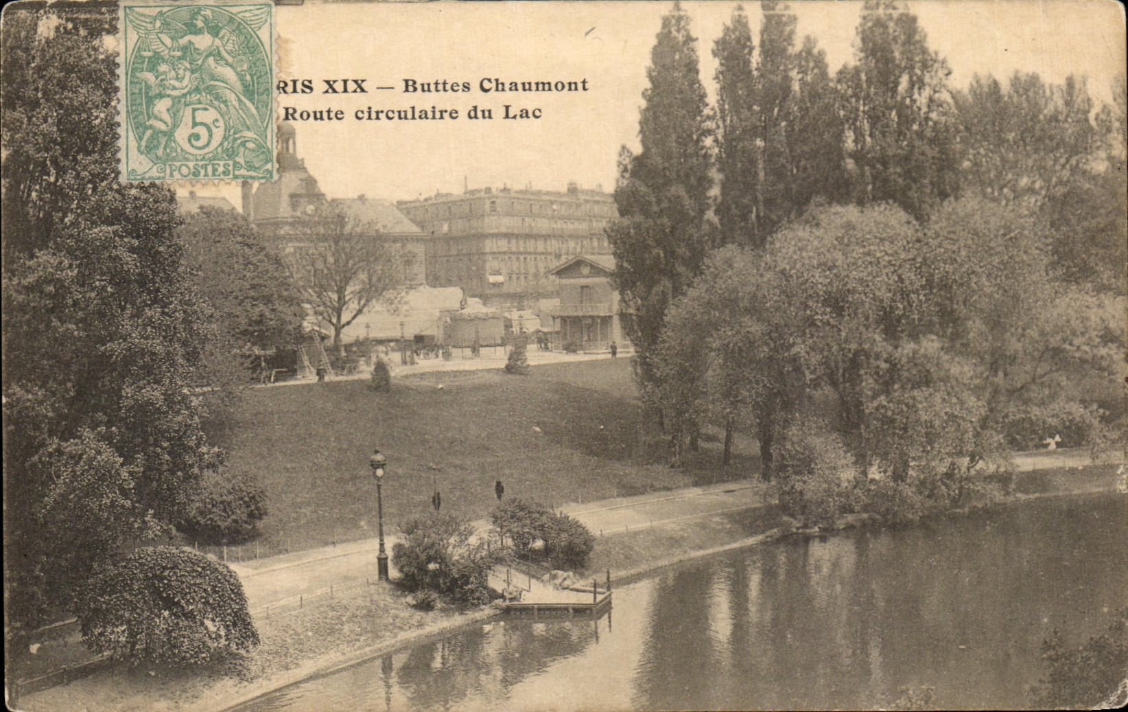 CPA Paris Hillocks circular Chaumont Road of the Lake