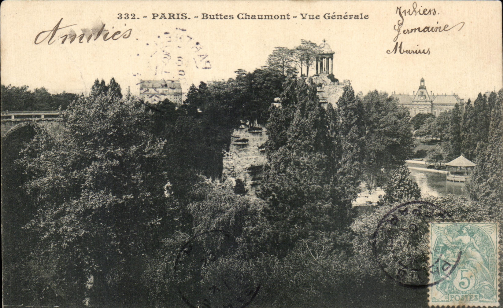 CPA Paris Chaumont Hillocks View Town hall